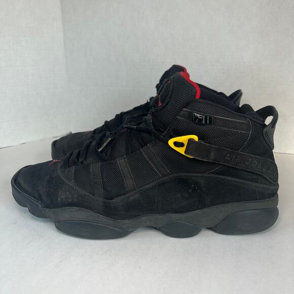 Nike Air Jordan 6 Rings Black Red Sulfur Basketball Shoes Men's Size 13 - Picture 5 of 11